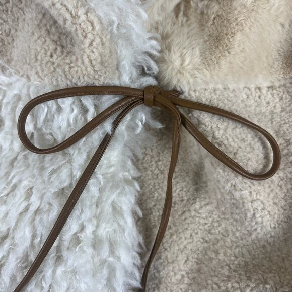 Steve Madden Winterlyn Jacket XS Natural Sherpa Faux Fur Teddy Coat Scandi Girl - Picture 9 of 16